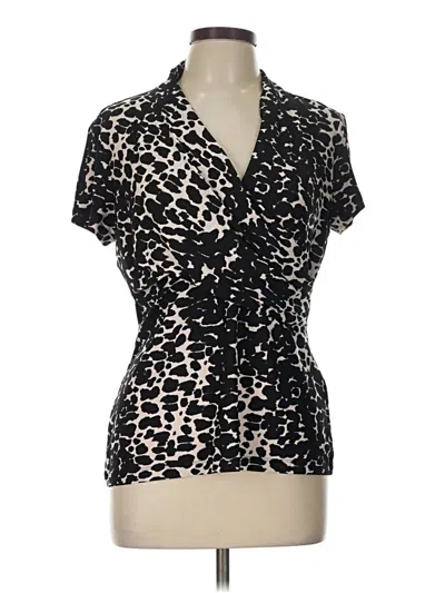Pre-owned Dkny Short Sleeve Blouse In Black