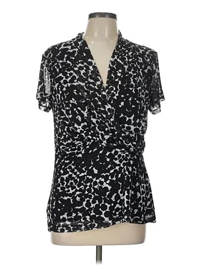 Pre-owned Dkny Short Sleeve Blouse In Black