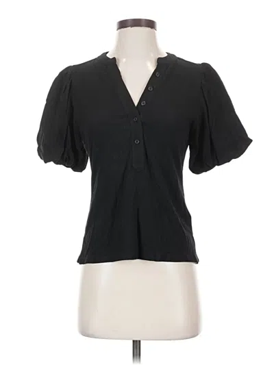 Pre-owned Dkny Short Sleeve Blouse In Black