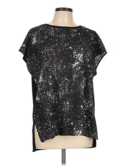 Pre-owned Dkny Short Sleeve Blouse In Black