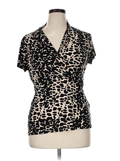 Pre-owned Dkny Short Sleeve Blouse In Black