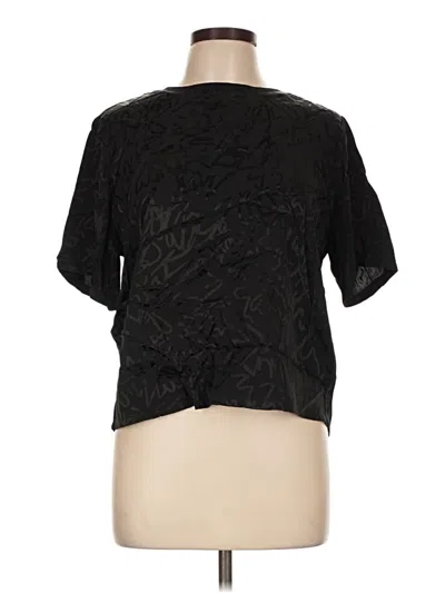 Pre-owned Dkny Short Sleeve Blouse In Black