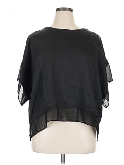Pre-owned Dkny Short Sleeve Blouse In Black