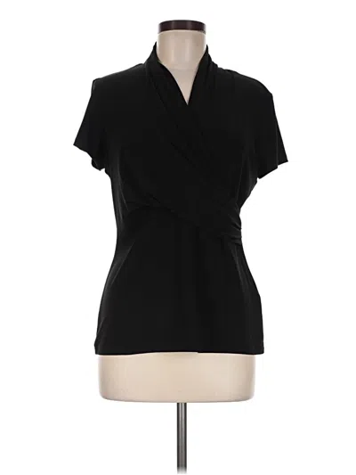 Pre-owned Dkny Short Sleeve Blouse In Black