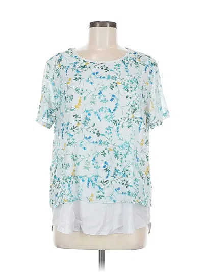 Pre-owned Dkny Short Sleeve Blouse In Blue