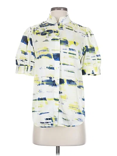 Pre-owned Dkny Short Sleeve Blouse In Blue