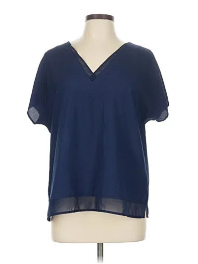 Pre-owned Dkny Short Sleeve Blouse In Blue