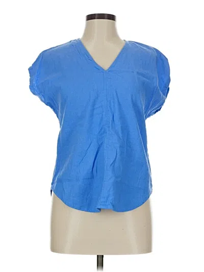 Pre-owned Dkny Short Sleeve Blouse In Blue