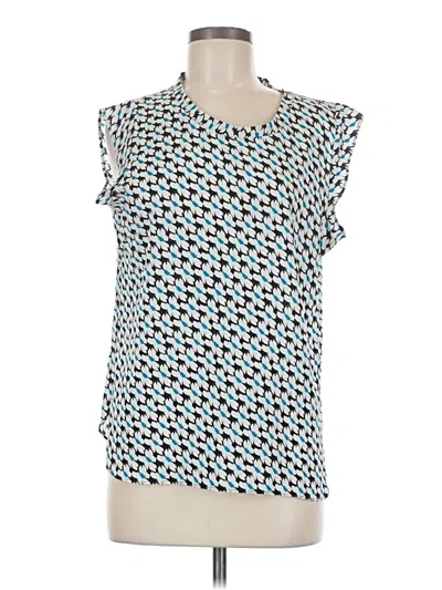 Pre-owned Dkny Short Sleeve Blouse In Blue