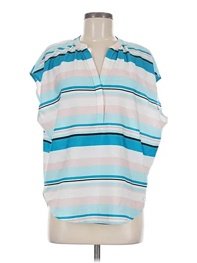 Pre-owned Dkny Short Sleeve Blouse In Blue