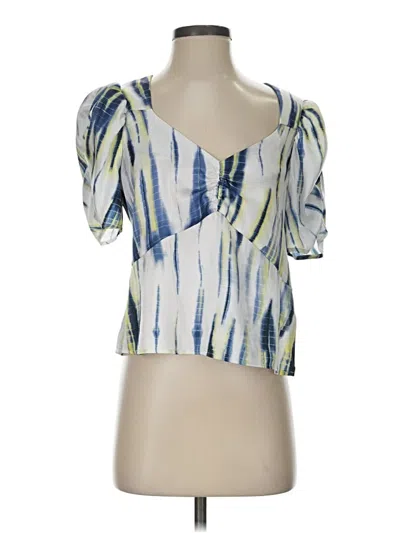 Pre-owned Dkny Short Sleeve Blouse In Blue