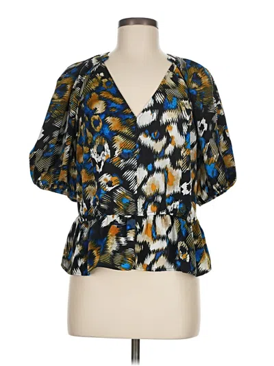Pre-owned Dkny Short Sleeve Blouse In Blue