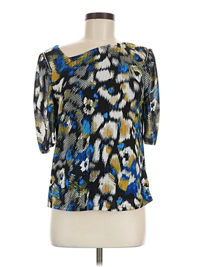 Pre-owned Dkny Short Sleeve Blouse In Blue