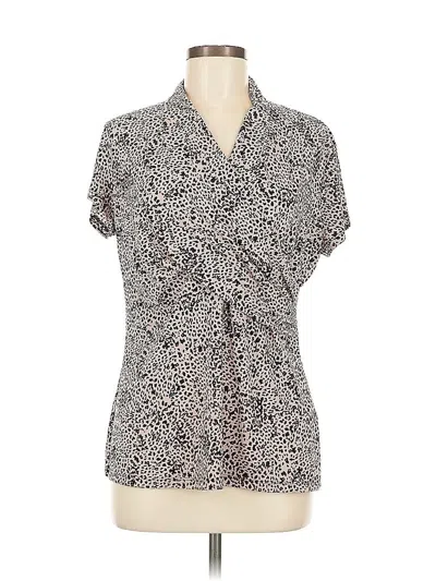 Pre-owned Dkny Short Sleeve Blouse In Brown