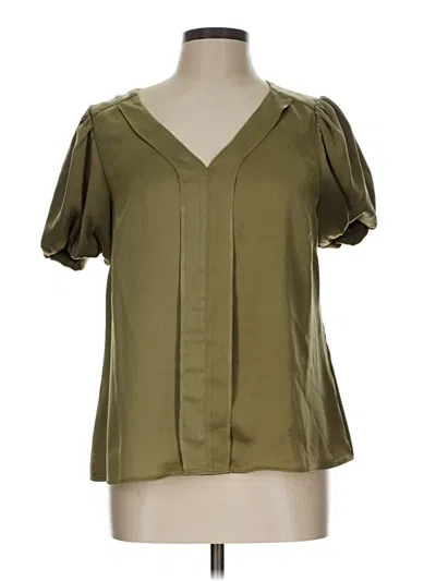 Pre-owned Dkny Short Sleeve Blouse In Green