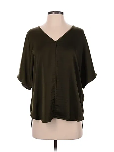 Pre-owned Dkny Short Sleeve Blouse In Green