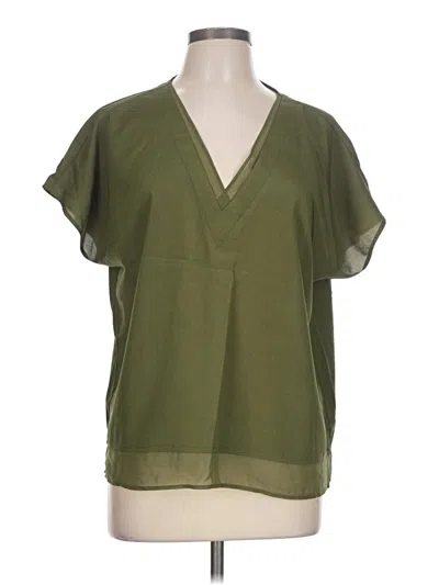 Pre-owned Dkny Short Sleeve Blouse In Green