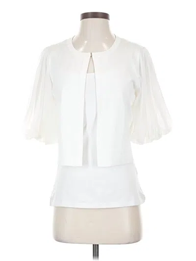 Pre-owned Dkny Short Sleeve Blouse In Ivory