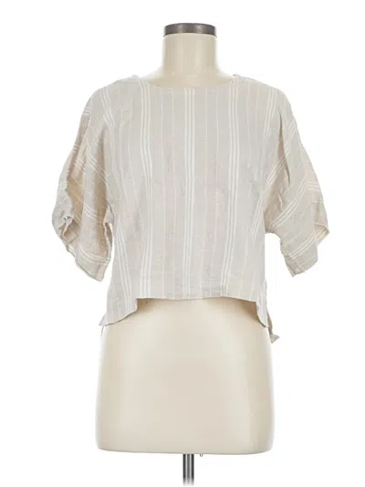 Pre-owned Dkny Short Sleeve Blouse In Ivory