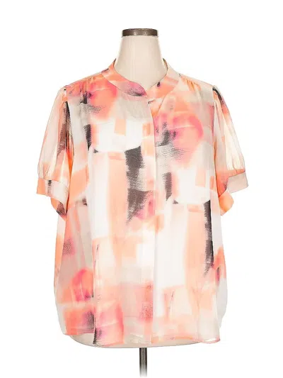 Pre-owned Dkny Short Sleeve Blouse In Orange