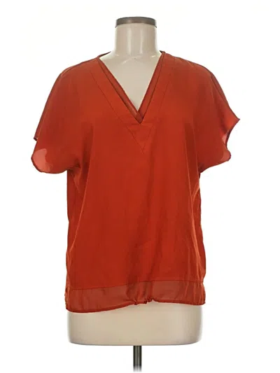 Pre-owned Dkny Short Sleeve Blouse In Orange
