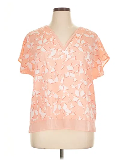 Pre-owned Dkny Short Sleeve Blouse In Orange