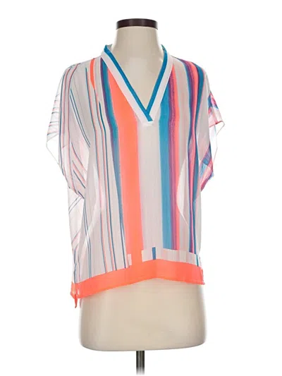 Pre-owned Dkny Short Sleeve Blouse In Orange