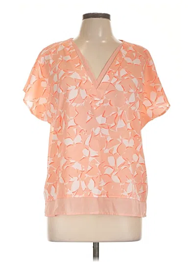 Pre-owned Dkny Short Sleeve Blouse In Orange