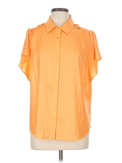 Pre-owned Dkny Short Sleeve Blouse In Orange