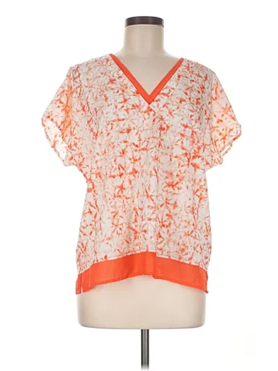 Pre-owned Dkny Short Sleeve Blouse In Orange