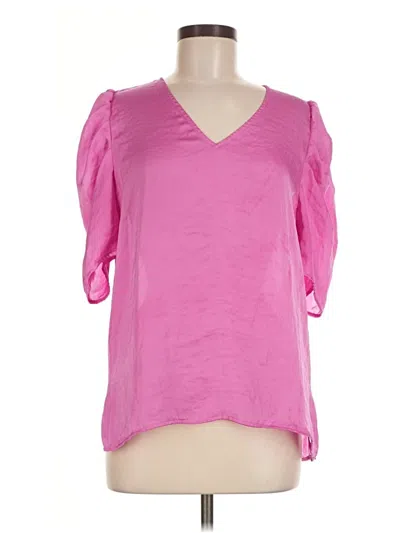 Pre-owned Dkny Short Sleeve Blouse In Pink