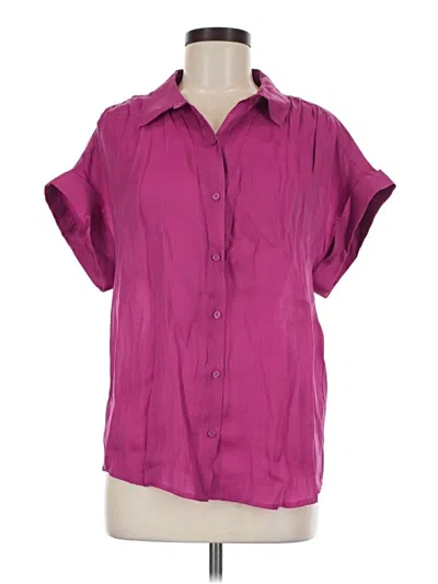 Pre-owned Dkny Short Sleeve Blouse In Purple