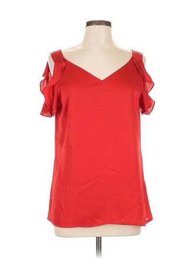 Pre-owned Dkny Short Sleeve Blouse In Red