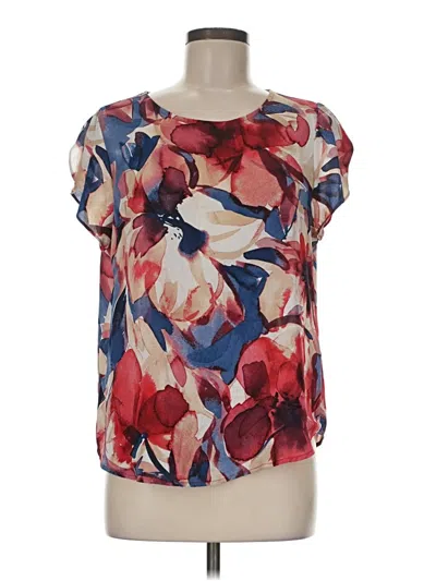 Pre-owned Dkny Short Sleeve Blouse In Red
