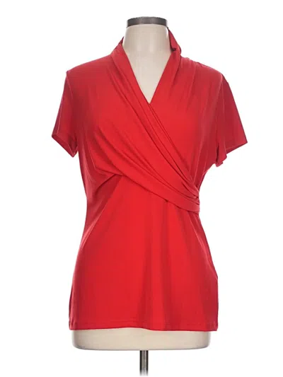 Pre-owned Dkny Short Sleeve Blouse In Red