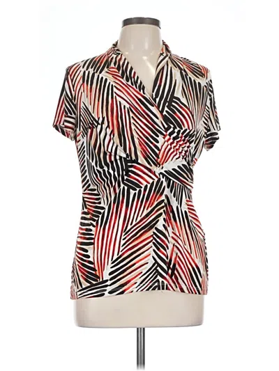 Pre-owned Dkny Short Sleeve Blouse In Red