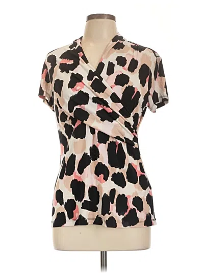 Pre-owned Dkny Short Sleeve Blouse In Tan