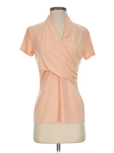 Pre-owned Dkny Short Sleeve Blouse In Tan