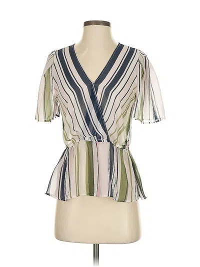 Pre-owned Dkny Short Sleeve Blouse In White