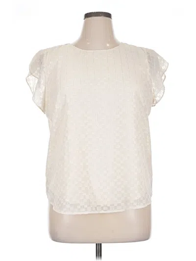 Pre-owned Dkny Short Sleeve Blouse In White