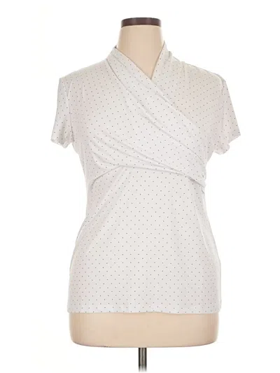 Dkny Short Sleeve Blouse In White