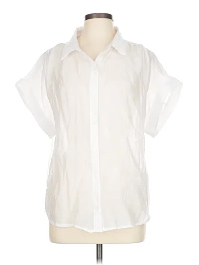 Pre-owned Dkny Short Sleeve Blouse In White