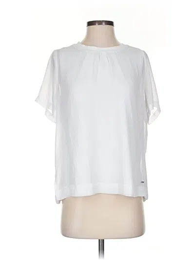 Pre-owned Dkny Short Sleeve Blouse In White