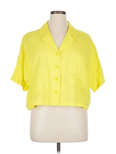 Dkny Short Sleeve Blouse In Yellow