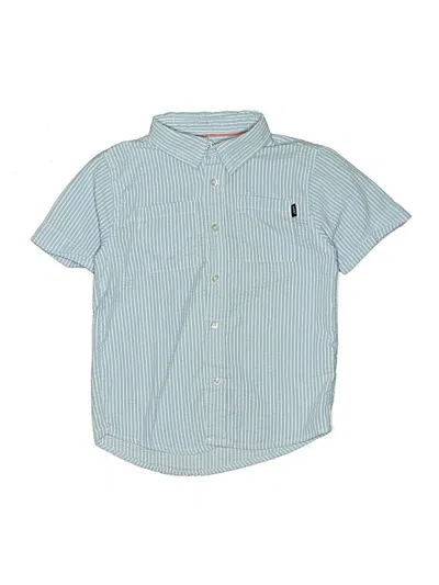 Pre-owned Dkny Kids' Short Sleeve Button Down Shirt In Blue