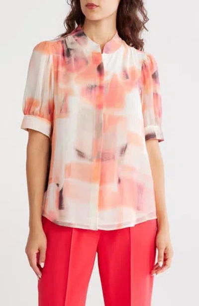 Dkny Short Sleeve Button-up Shirt In Multi
