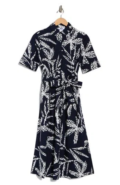 Dkny Short Sleeve Cotton Shirtdress In Multi