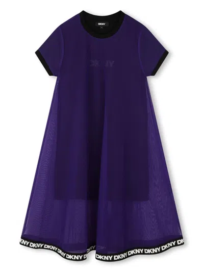 Dkny Kids' Short-sleeve Dress In Purple