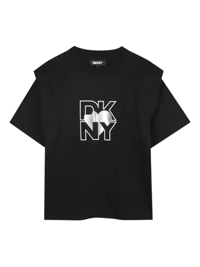 Dkny Kids' Short-sleeve Logo T-shirt In Black