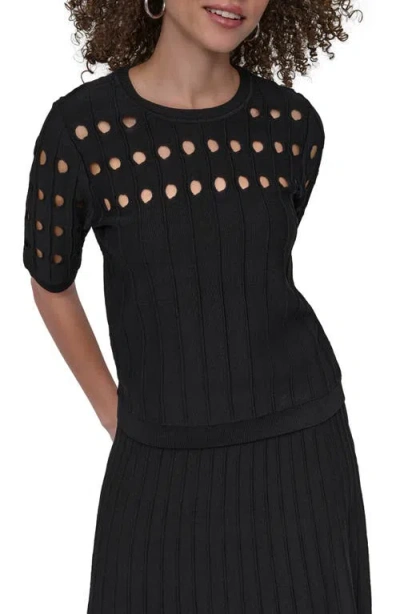 Dkny Short Sleeve Neck Cutout Jumper